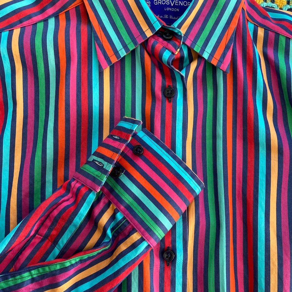 Grosvenor multi-color striped shirt size UK10